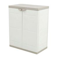 armario titanium exterior 2 puertas abatibles polipropileno en color beige con 2 estantes 70x88x41 cm