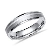 anillo titanio con incrustacion plata 6mm mate