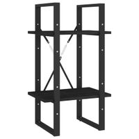 estanteria 2 niveles madera maciza de pino negro 40x30x70 cm