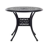 mesa de comedor de jardin negra de aluminio redonda o 90 cm estilo vintage ancona