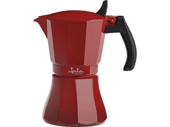 Cafetera tradicional - Jata Hogar HCAF2009, 9 Tazas, Inducción, Aluminio, Rojo