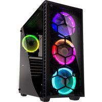 kolink observatory rgb e-atx mid-tower pc case - black black