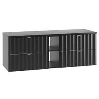 mueble bajo lavabo 140cm paneles de melamina y mdf negro