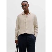 jack  jones camisa manga larga 12293563 lawrence linen-silver lining para hombre