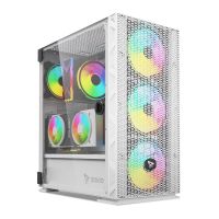 caja pc savio raptor x1 argb vidrio templado blanco midi tower