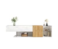 mueble tv 180cm de panel de particulas con 2 puertasblanconatural