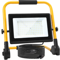 aigostar foco de trabajo led 150w13500lmfoco led portatil con cable de 4menchufes con interruptor estancoip65 impermeablesoporte plegableuso en interior y exteriorpara obra taller6500k
