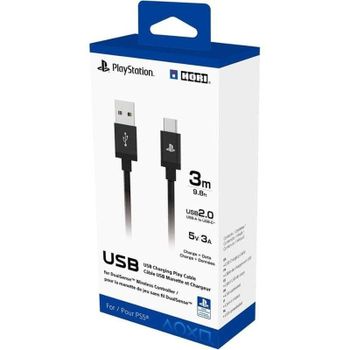 Cable USB HORI SPF-015U USB-A a USB-C 3 m Trenzado PS5 DualSense