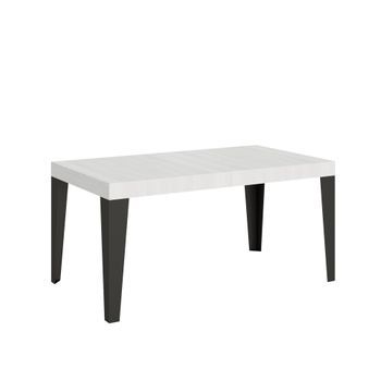 Mesa Extensible 80x160/244 Cm Flame Fresno Blanco Estructura Antracita