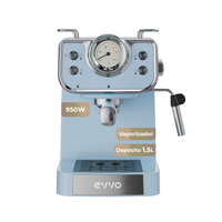 evvo cafetera express intensa retro 15 bares cuerpo de acero espressos y capuccinos 950w doble salida deposito de 15 l