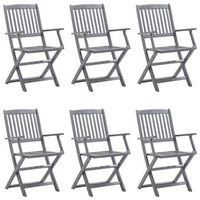 6 uds sillas de jardin  silla de exterior  sillon jardin plegables cojines madera maciza acacia