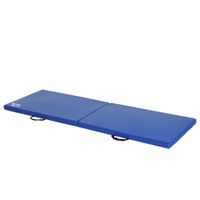 homcom alfombra para gimnasio yoga pilates fitness plegable portatil gran comodidad 180l x 60l x 5h cm revestimiento sintetico azul