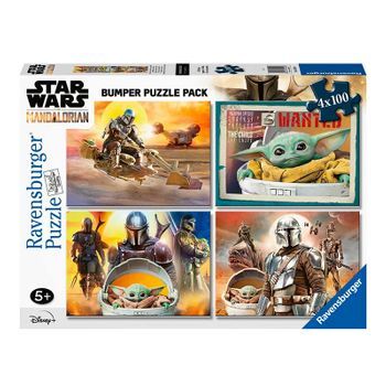 Puzzle 4x100 Piezas El Mandaloriano Star Wars Bumper De Ravensburger