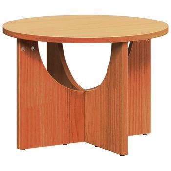Mesa De Café - Mesa De Centro - Mesa Baja Marrón Cera 50 X 50 X 35 Cm Madera Maciza De Pino