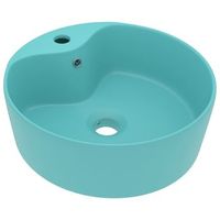 lavabo lujo con rebosadero ceramica verde claro mate 36x13 cm vidaxl