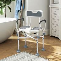 silla de ducha de hdpe aluminio homcom 53x415x83-915 cm gris