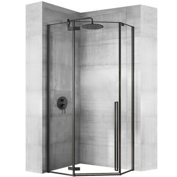 Cabina De Ducha Rea Diamond Black+ Plato De Ducha Diamond Black 90x90