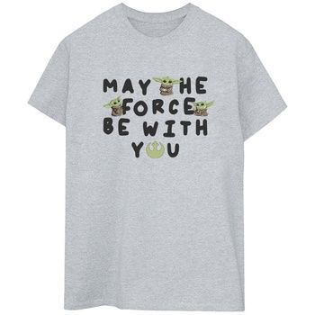 Disney Camiseta manga larga The Mandalorian May The Force Be With You para mujer