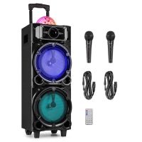 altavoces fenton bluetooth portatiles 300w con karaoke y bateria integrada