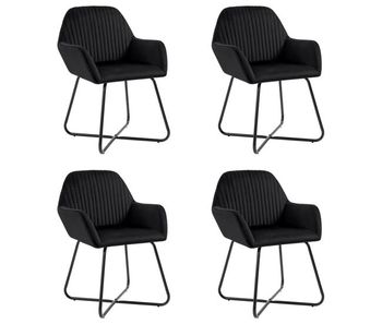 Vidaxl sillas de comedor 4 unidades terciopelo negro