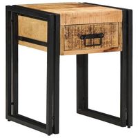 mesa auxiliar con cajon 40 x 40 x 50 cm madera de mango maciza vidaxl