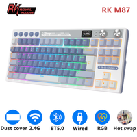teclado mecanico m87 rk royal kludge inalambricobluetooth24gusb-c teclado para jugadores con junta intercambiable en caliente con pantalla tft a color