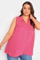yours camisa rosa sin mangas mujer curvy y tallas grandes yours