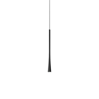 dafne - lampara colgante led negra 7w 3000k ip20 - plafon led de diseno minimalista en aluminio - fuente de alimentacion incluida - l max 145cm