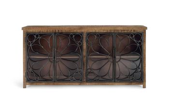 Aparador de madera de mango y toques en metal negro
