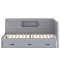 divan 90x200cm con led y enchufes con cama nido 90x190cm gris
