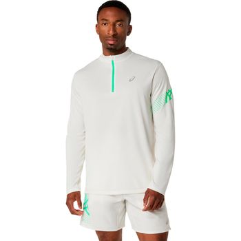 ASICS Icon 1/2 Zip  Camiseta de running Hombres - beige, verde