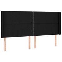 cabecero cama mueble de dormitorio con led de tela 163 x 16 x 118128 cm negro m020001168