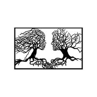 decoracion pared de metal love-260 negro 95x58 cm