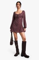 vestido mini de lunares estilo mesonera brown