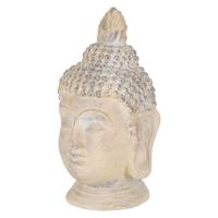 figura cabeza de buda de piedra artificial poliresina 55 cm beigegris