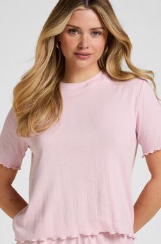Hunkemöller Top de Pijama Pointelle Rosa