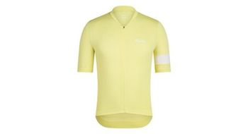 Maillot ligero rapha core amarillo blanco maillot de manga corta para hombre