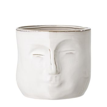 Macetero de gres blanco