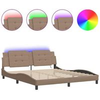 estructura de cama con led sin colchon zadar capuchino 180x200 cm vidaxl