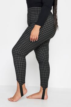 Yours Leggings Negros Pata De Gallo De Bengalina Con Estribo, Mujer Curvy Y Tallas Grandes, Yours