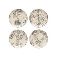 lote de 4 platos de postre de ceramica con motivos