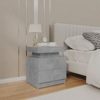 Mesita De Noche - Mueble Para Dormitorio - Madera Contrachapada - Gris Hormigón (45x35x52cm)
