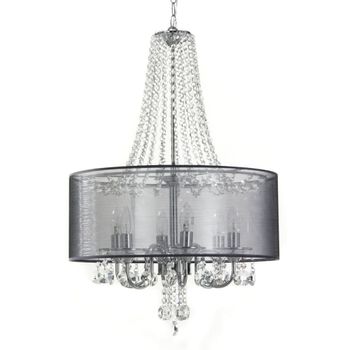 Lámpara de araña de 6 luces en metal cromado plateado cm. H70 ø50