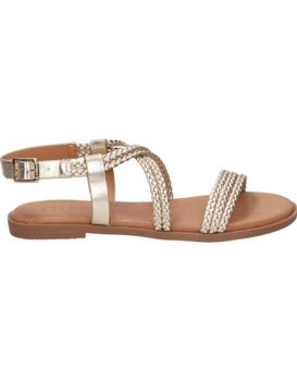 Sandalias Planas Para Mujer Mustang 54488 Color Platino 39