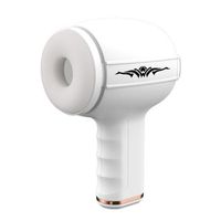 masturbador de extremo abierto dual masculino de empuje automatico masturbacion con vibracion telescopica blanco