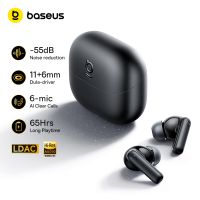 baseus bass ep10 auriculares inalambricos con cancelacion activa de ruido anc de ultima generacion bluetooth 60 audio de alta resolucion 6 microfonos 65 horas de autonomia ip55