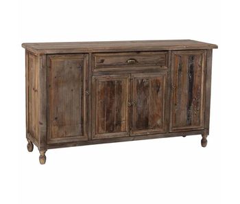 Aparador de madera con 4 puertas y 1 cajón 150x40x84h cm