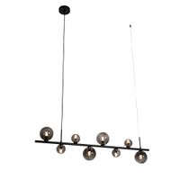 lampara de techo negra con cristal ahumado 8 luces