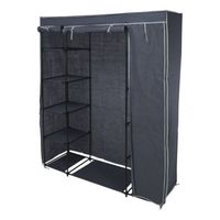 well home armario de almacenaje camping con estantes color gris 141x45x167cm