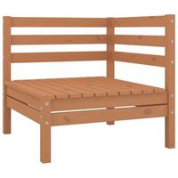 sofa de esquina de jardin marron miel madera maciza de pino vidaxl